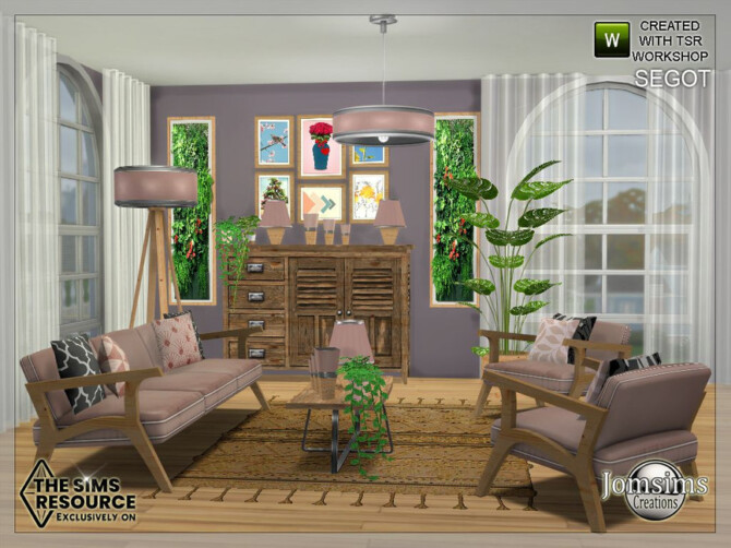 Sims 4 Segot living room by jomsims at TSR