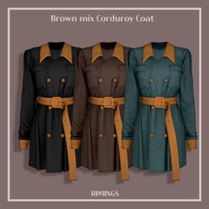 Brown mix Corduroy Coat at RIMINGs