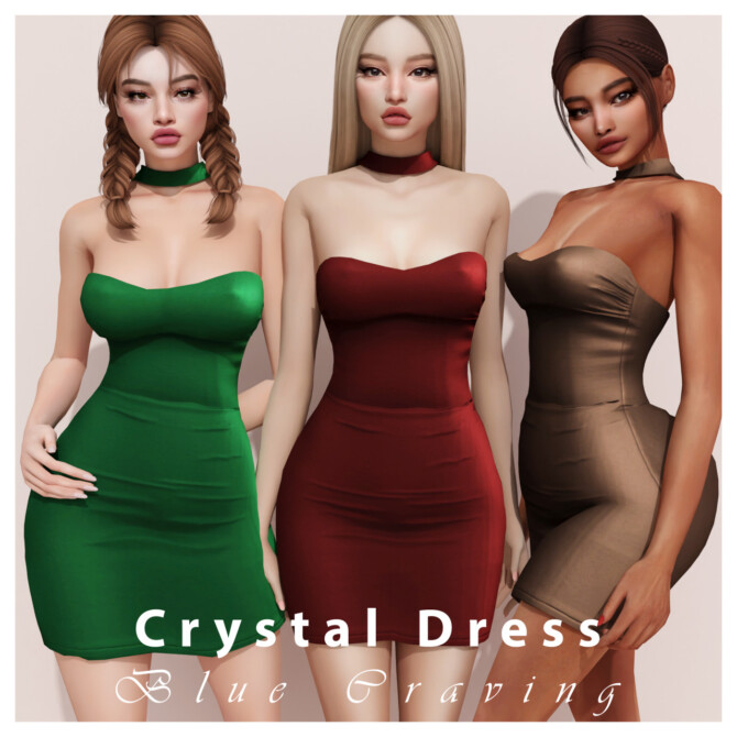 Sims 4 CRYSTAL DRESS at Blue Craving