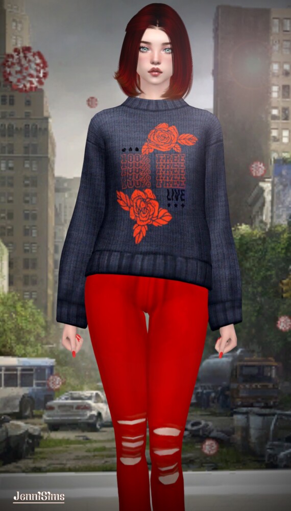 Sims 4 sweater BASE GAME COMPATIBLE at Jenni Sims