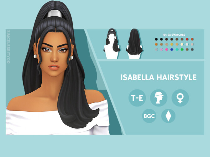 Sims 4 Isabella Hairstyle by simcelebrity00 at TSR