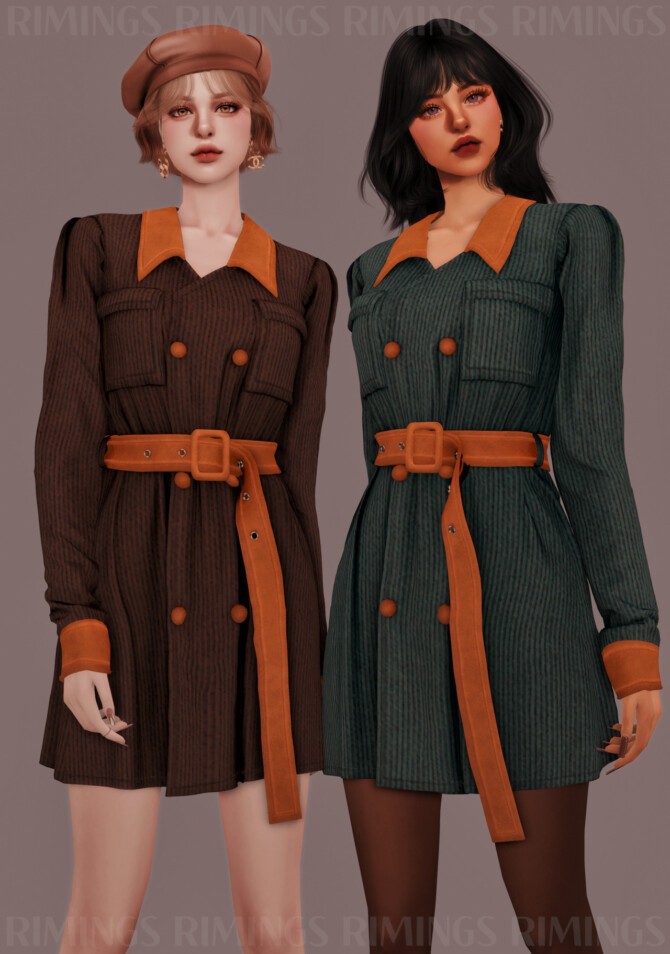 Sims 4 Brown mix Corduroy Coat at RIMINGs
