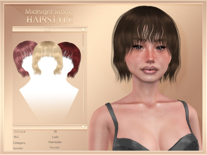 Sims 4 Midnight Moon (Hairstyle) by JavaSims at TSR