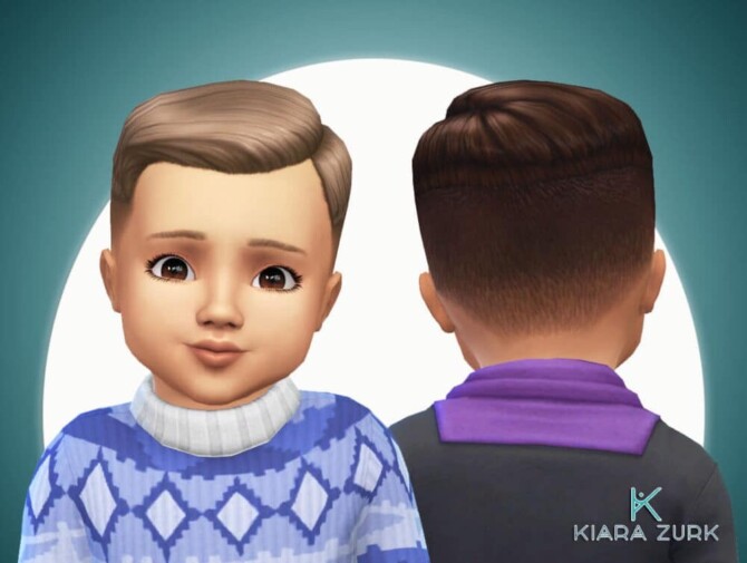 Sims 4 Short Crew Cut Side Part for Toddlers at My Stuff Origin