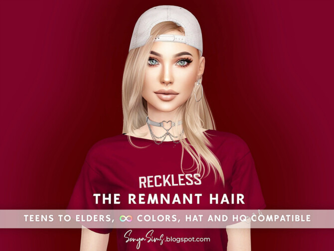 Sims 4 The Remnant Hair by SonyaSimsCC at TSR