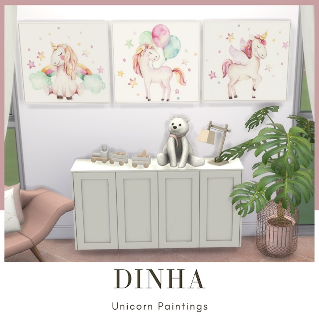 Sims 4 Unicorn Paintings at Dinha Gamer