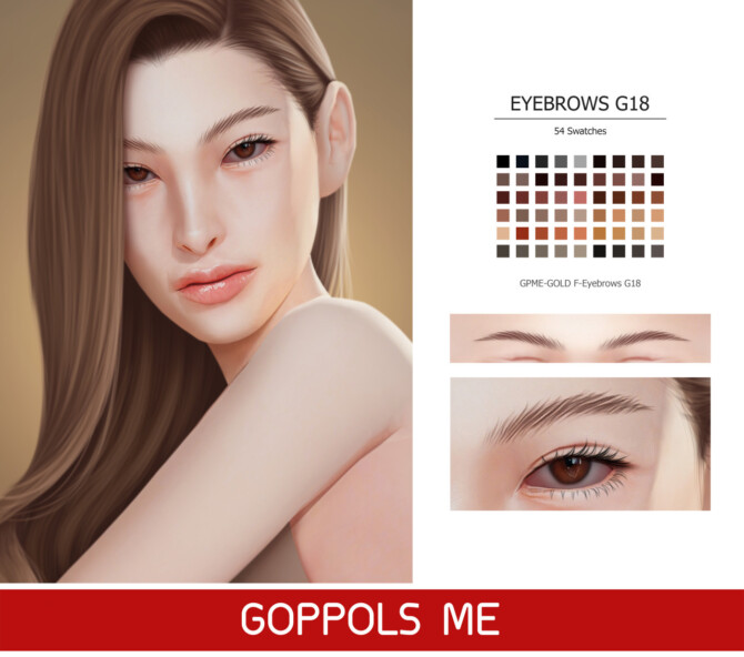 Sims 4 F Eyebrows G18 at GOPPOLS Me