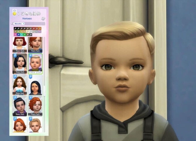 Sims 4 Short Crew Cut Side Part for Toddlers at My Stuff Origin
