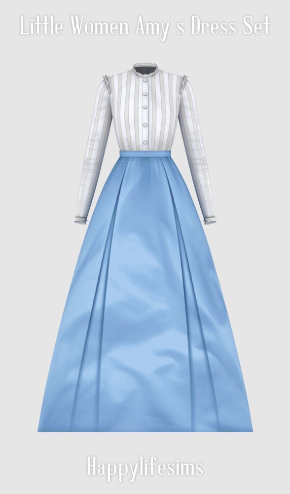 Sims 4 Little Women Amy’s Dress Set at Happy Life Sims