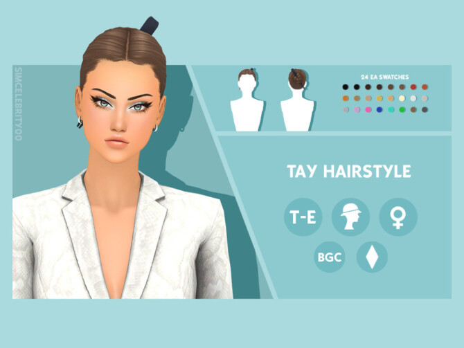 Sims 4 Tay Hairstyle by simcelebrity00 at TSR