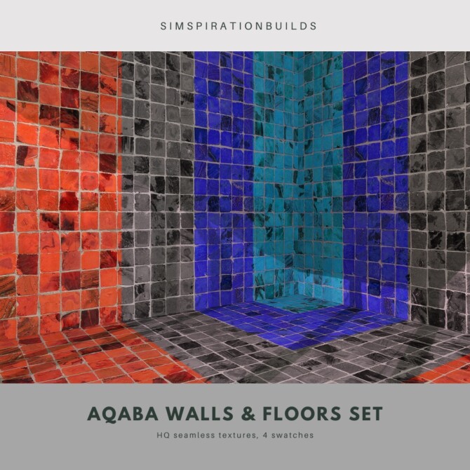 Sims 4 Aqaba Walls and Floors Set at Simspiration Builds