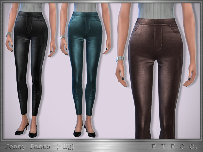 Sims 4 Jenny Leather Pants by Pipco at TSR