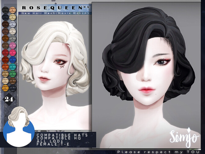 Sims 4 TS4 Female Hairstyle RoseQueen by KIMSimjo at TSR