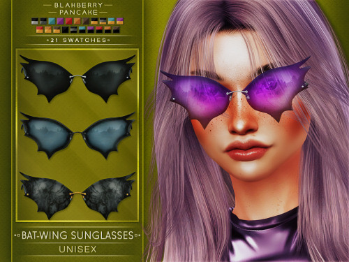 Sims 4 Bat wing Sunglasses at Blahberry Pancake
