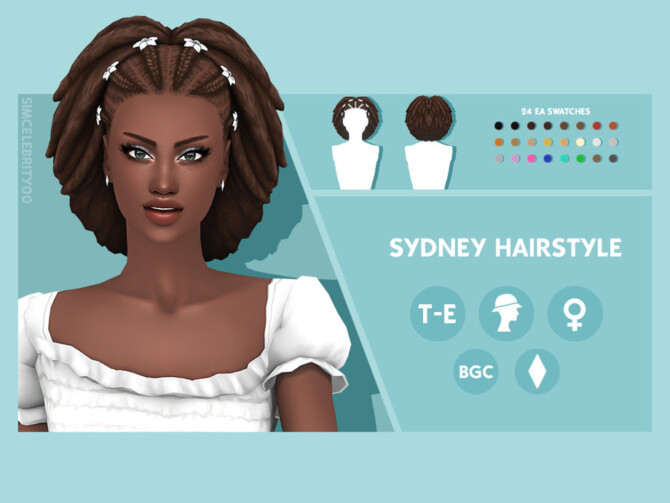 Sims 4 Sydney Hairstyle by simcelebrity00 at TSR