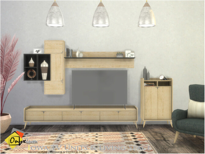 Sims 4 Iowa TV Units & Living Space by Onyxium at TSR
