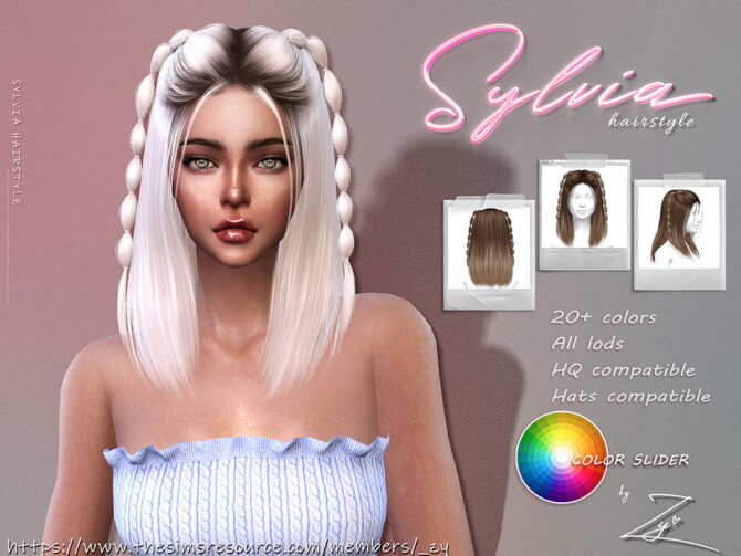 Sims 4 Sylvia Hairstyle ( double bubble braids) by  zy at TSR