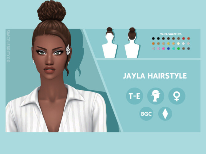 Sims 4 Jayla Hairstyle by simcelebrity00 at TSR