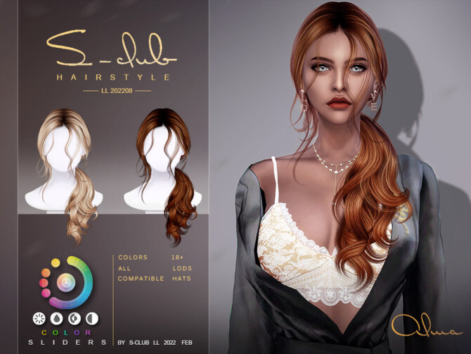 Sims 4 Curly braid hairstyles (ALMA) by S CLUB at TSR