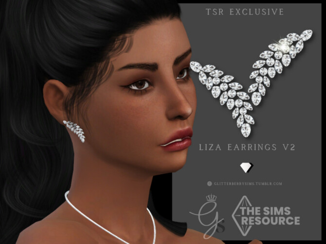Sims 4 Liza Earrings V2 by Glitterberryfly at TSR