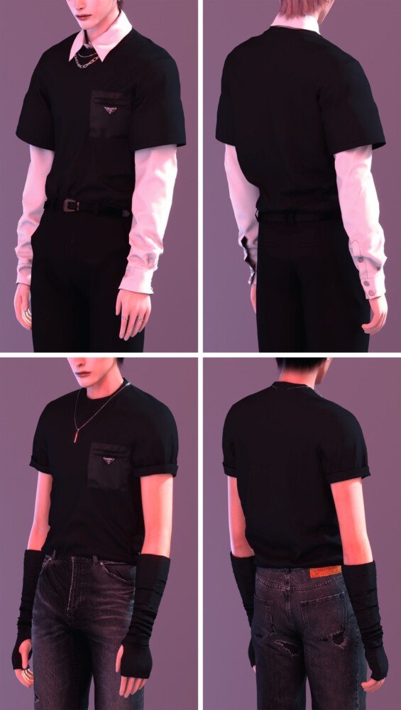 Sims 4 Nylon Pocket T Shirt Set at Rona Sims
