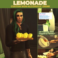 Mint Lemonade – New Custom Drink Recipe By Robinklocksley At Mod The Sims 4