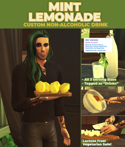 Mint Lemonade – New Custom Drink Recipe By Robinklocksley At Mod The Sims 4