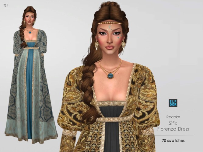 Sims 4 Fiorenza Dress at Elfdor Sims