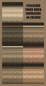 Staggered Toned Brick Foundation – 40 Colours by  Simmiller at Mod The Sims 4