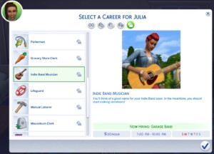 Indie Band Musician (Part-Time) Career by BosseladyTV at Mod The Sims 4