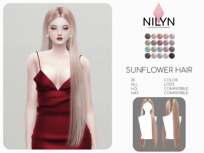 Sims 4 SUNFLOWER HAIR by Nilyn at TSR