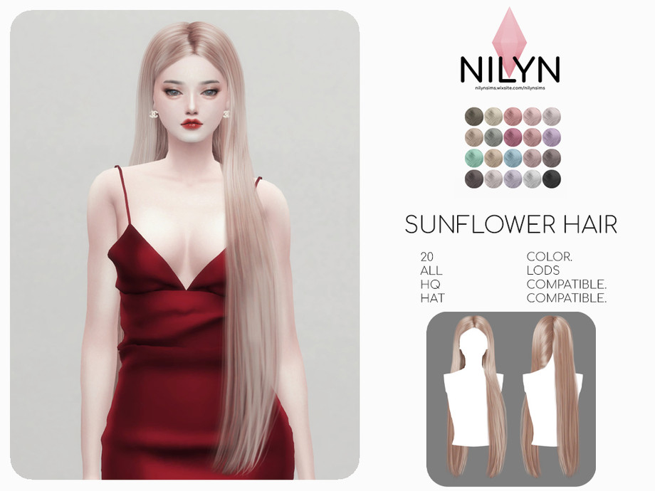 Sunflower Hair By Nilyn At Tsr Sims 4 Updates 7144