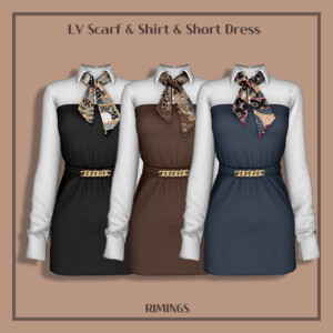 Scarf & Shirt & Short Dress at RIMINGs