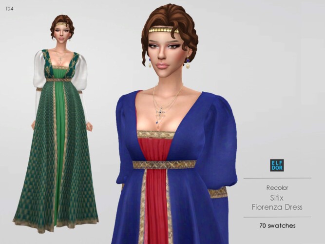 Sims 4 Fiorenza Dress at Elfdor Sims