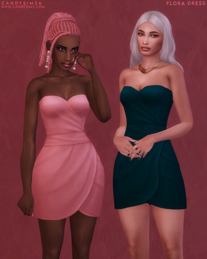 Sims 4 FLORA DRESS at Candy Sims 4