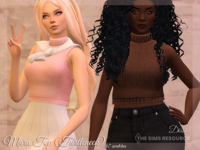 Sims 4 Mara Top (Turtleneck) by Dissia at TSR