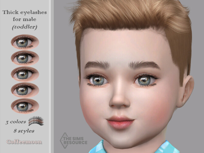 Sims 4 Thick 3D eyelashes for male by coffeemoon at TSR