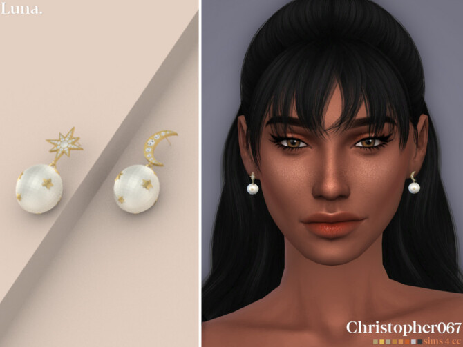 Sims 4 Luna Earrings by christopher067 at TSR