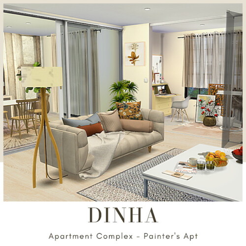 Sims 4 Complex Apartment   Lot with 6 Apartments at Dinha Gamer