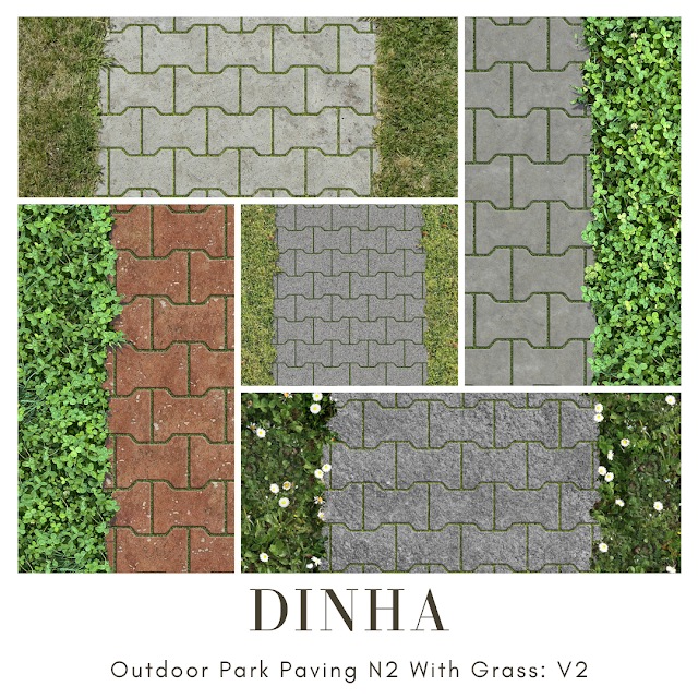 Sims 4 Outdoor Park Paving N2: V1 & V2 at Dinha Gamer
