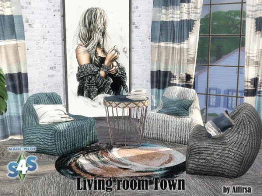 Sims 4 Living Room Town at Aifirsa