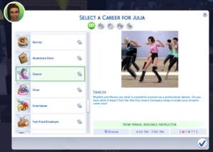 Dancer (Part-Time) Career by BosseladyTV at Mod The Sims 4