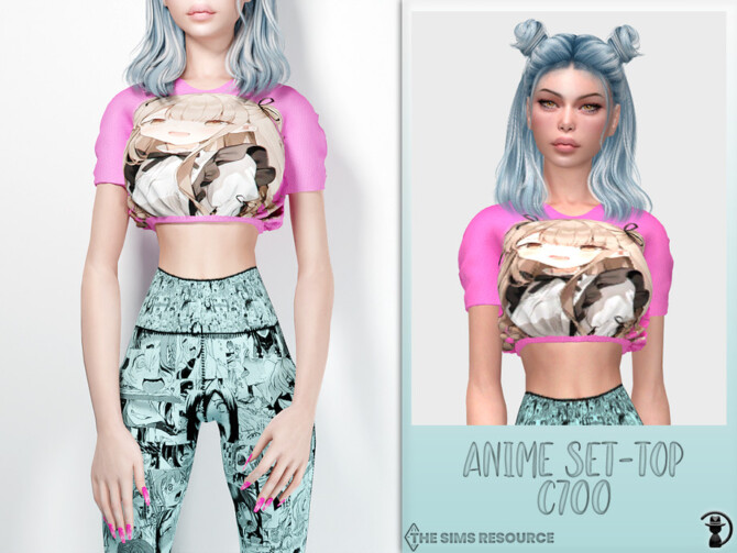 Sims 4 Anime Set Top C700 by turksimmer at TSR