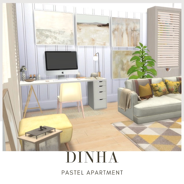 Sims 4 PASTEL APARTMENT at Dinha Gamer