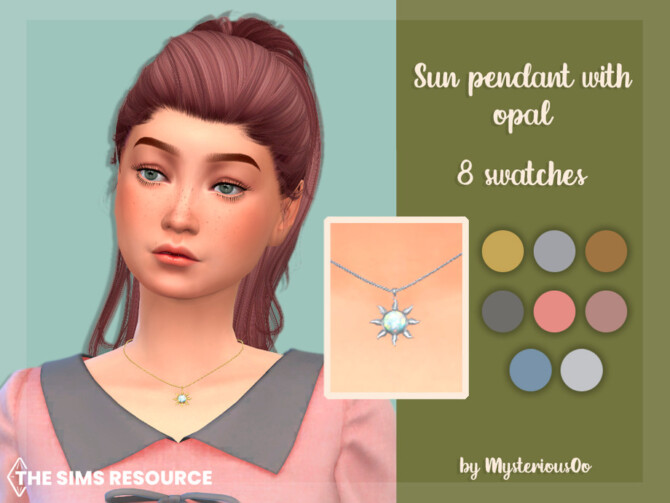 Sims 4 Sun pendant with opal by MysteriousOo at TSR