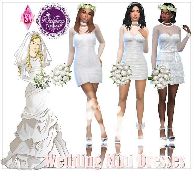 Sims 4 Wedding Mini Dresses at Annett’s Sims 4 Welt
