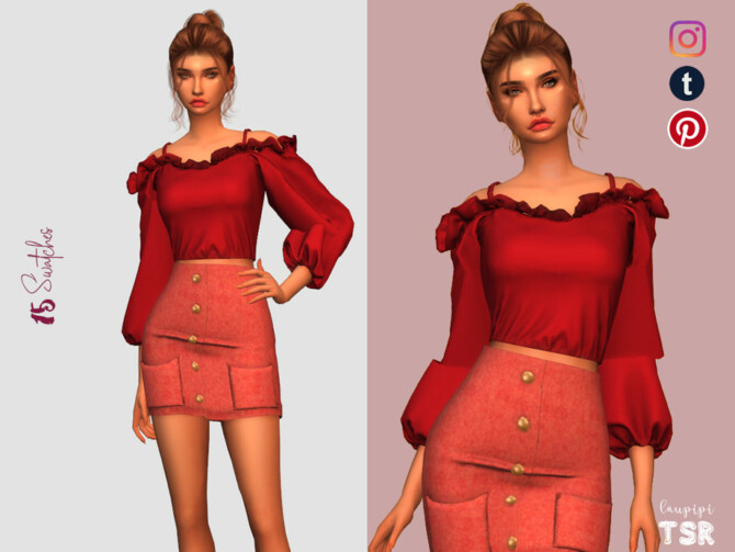 Sims 4 Blouse   TP451 by laupipi at TSR