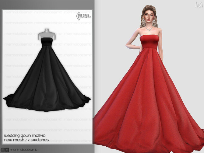 Sims 4 Wedding Gown MC340 by mermaladesimtr at TSR