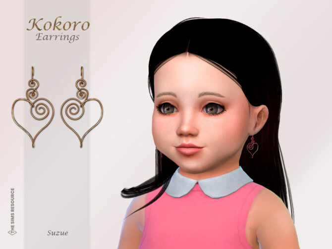 Sims 4 Kokoro Earrings Toddler by Suzue at TSR