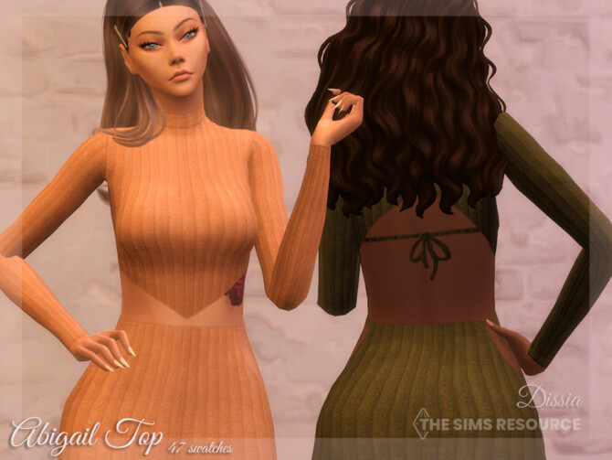 Sims 4 Abigail Top by Dissia at TSR